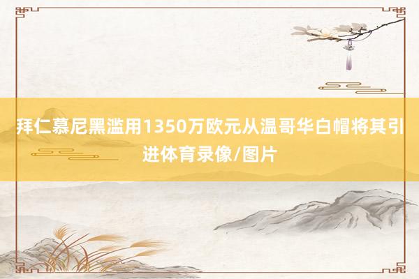 拜仁慕尼黑滥用1350万欧元从温哥华白帽将其引进体育录像/图片